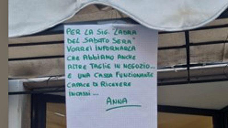 Una lettera al ladro del sabato sera, lo sfogo di una negoziante