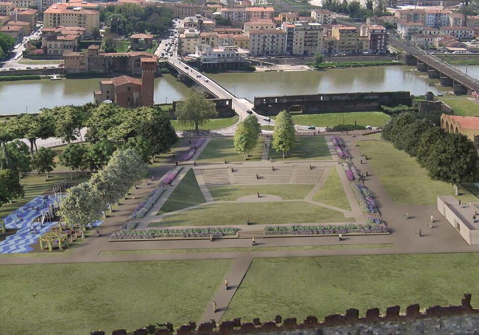 Area eventi, giochi e ristorante nel parco urbano della Cittadella