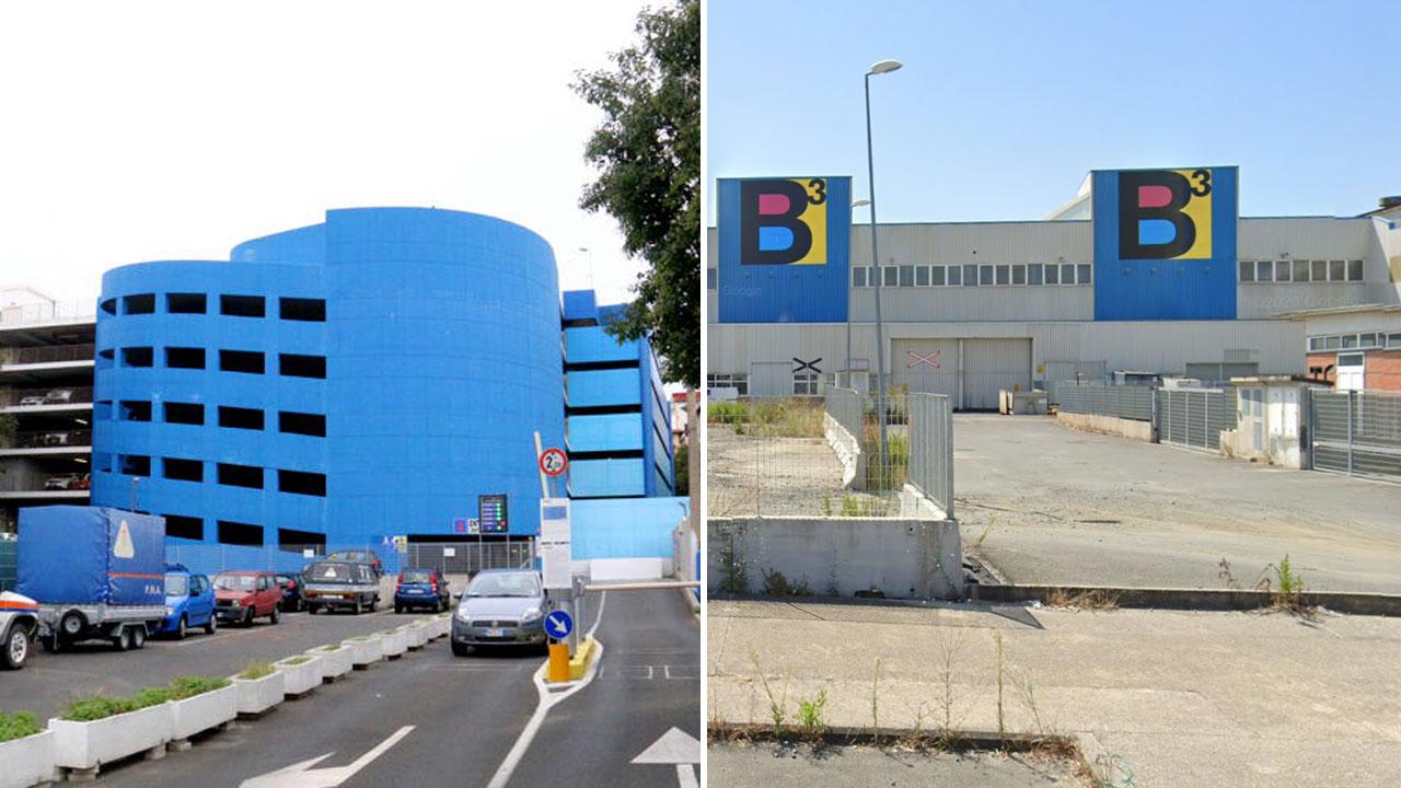 Parcheggio Odeon, in porto e i capannoni di Bcub