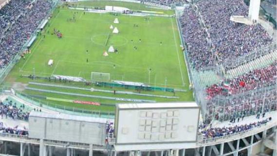 Una veduta aerea dello stadio Franchi di Firenze