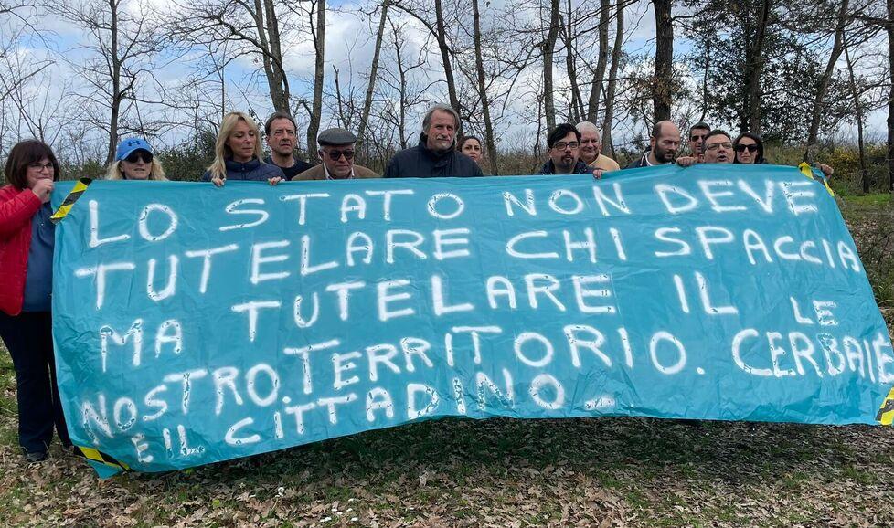 Nella foto un momento della manifestazione di protesta