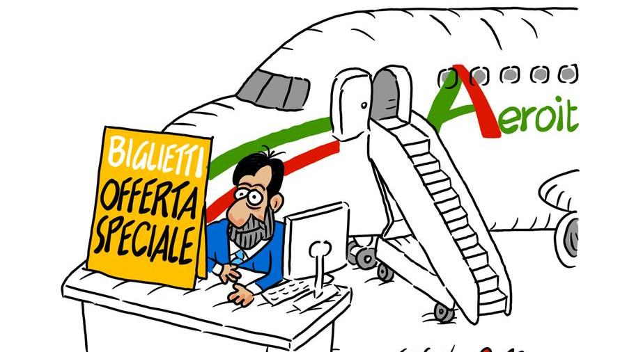 La vignetta di Gef: Aeroitalia, tariffe low cost anche per i non residenti