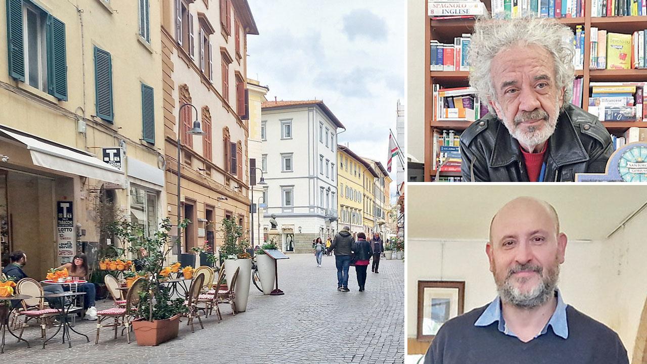 Uno scorcio di corso Carducci ieri mattina. In alto Massimo Marinotti, in basso Alessandro Nardini