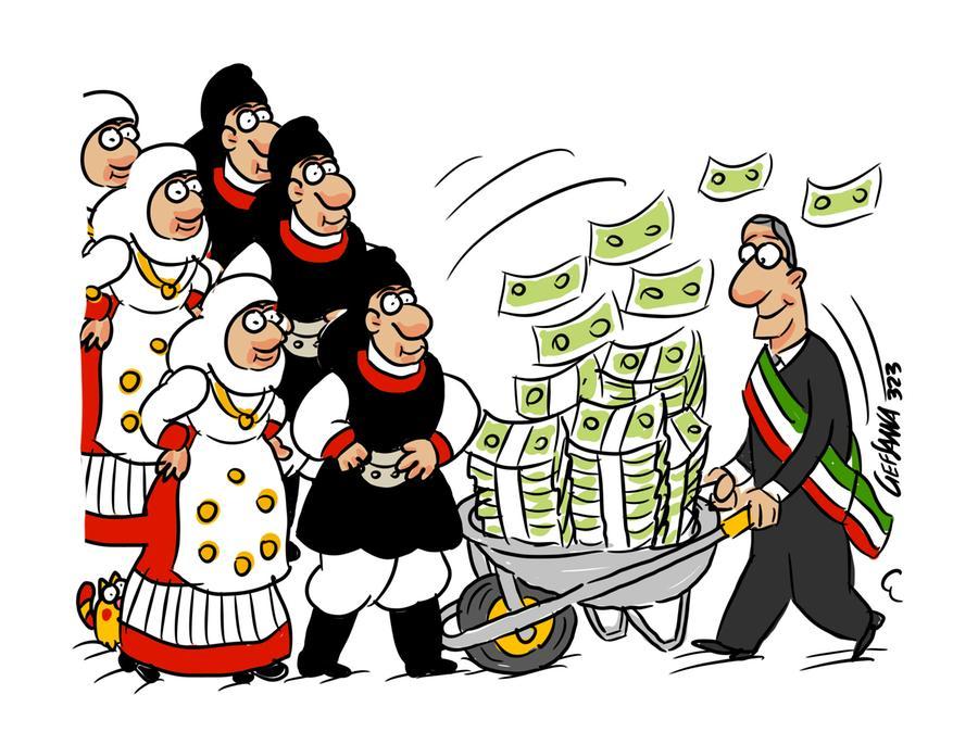 La vignetta di Gef: più soldi ai gruppi, Cavalcata Sarda senza boicottaggi