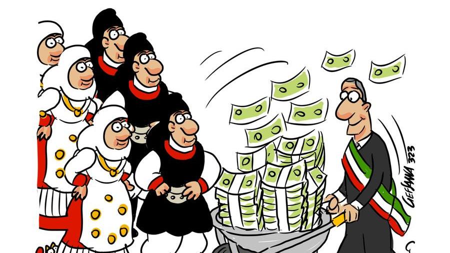 La vignetta di Gef: più soldi ai gruppi, Cavalcata Sarda senza boicottaggi