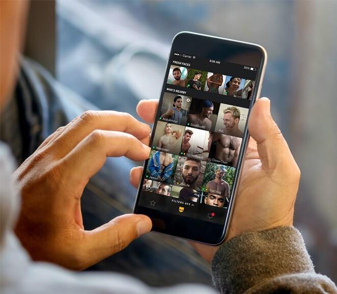 Un’immagine della piattaforma di incontri Grindr