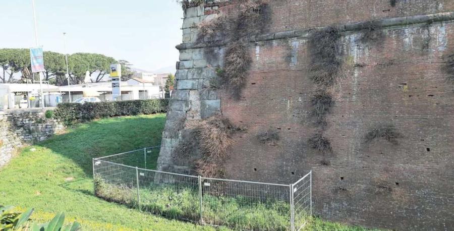 
	Il bastione di San Giusto e l&rsquo;area transennata dal Comune per garantire la sicurezza dei cittadini

