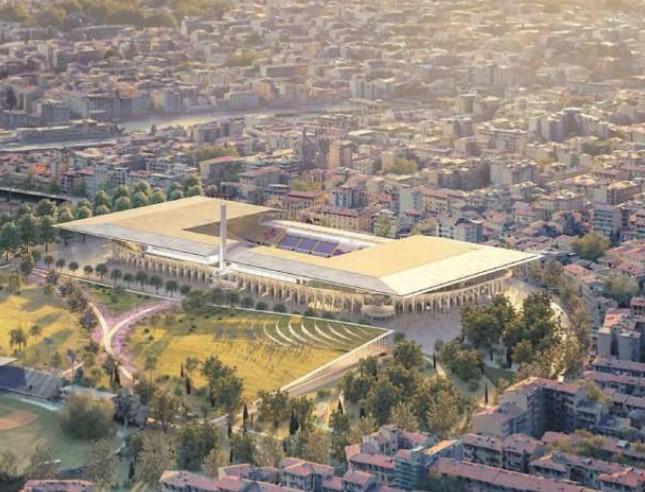 
	Il rendering del progetto che ha vinto il concorso di idee per il restyling dello stadio Franchi e del quartiere del Campo di Marte

