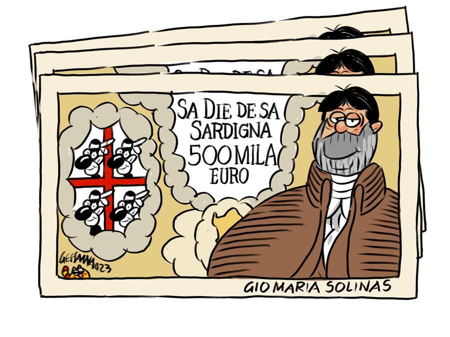 La vignetta di Gef, il costo de “Sa Die” per le casse regionali: 500milaeuro