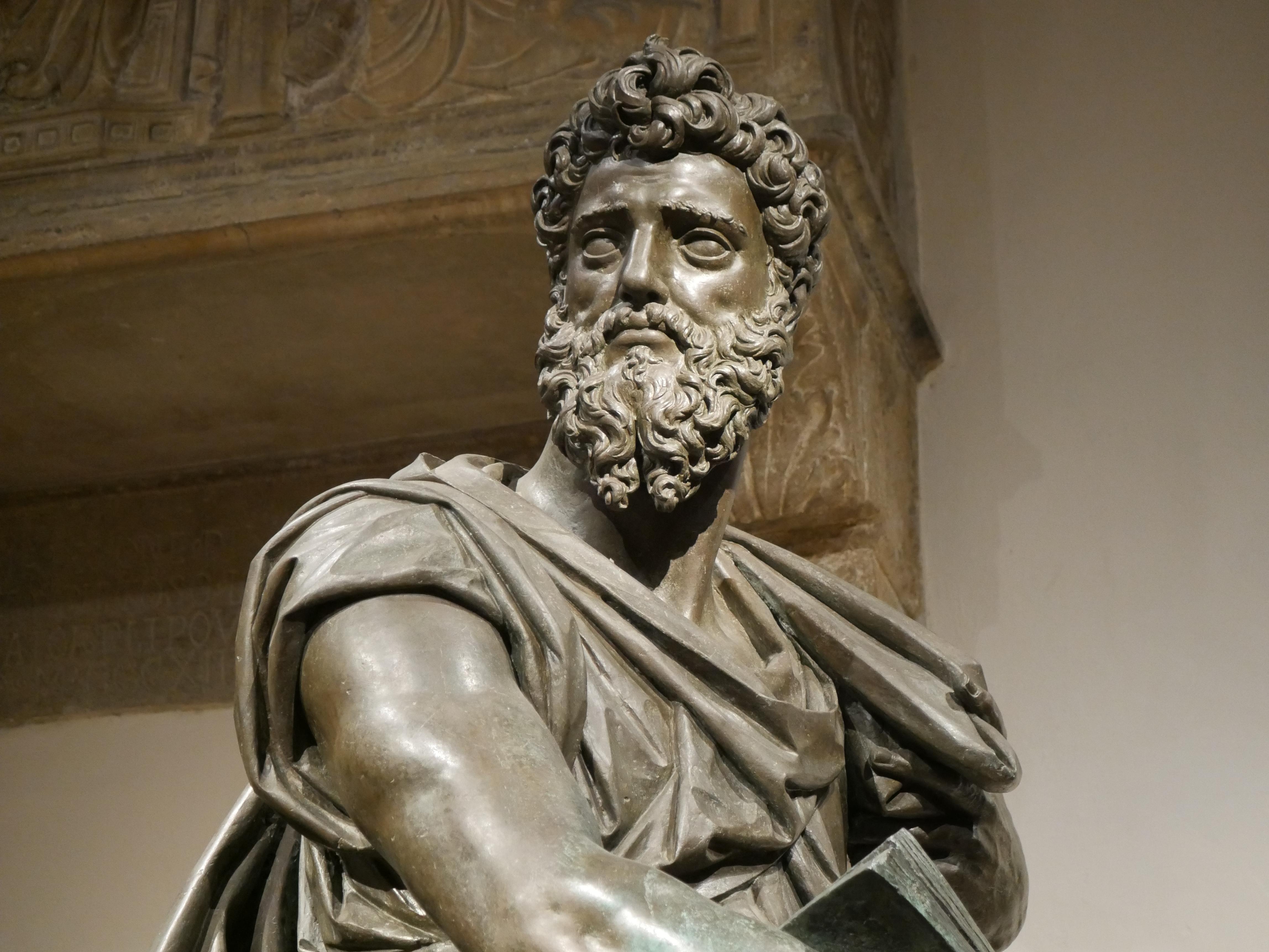 Giambologna (1529-1608) particolare della scultura “San Luca” (bronzo, 1602)