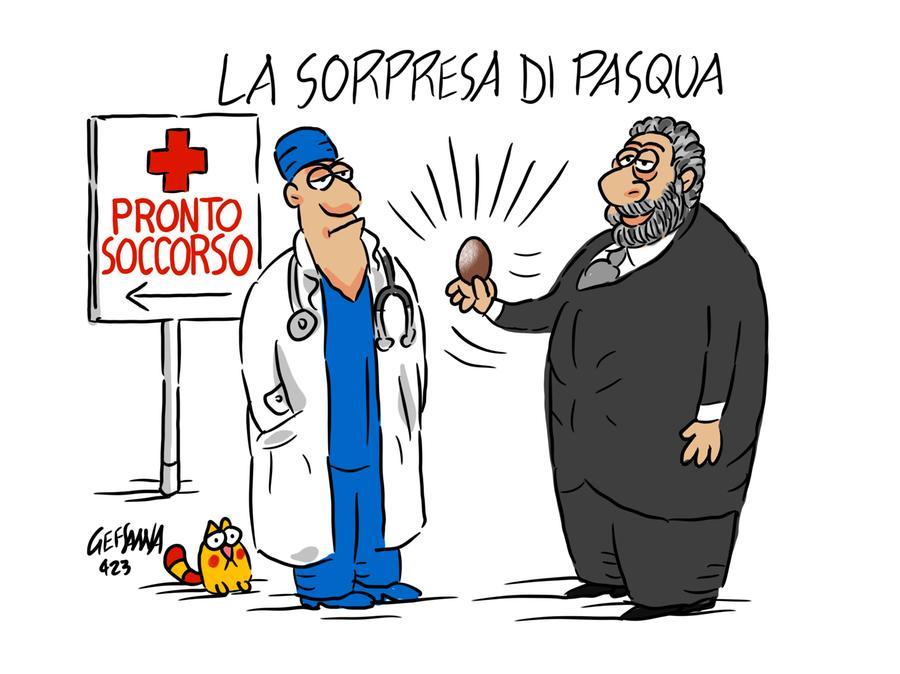 La vignetta di Gef: medici del 118, pochi e mal pagati