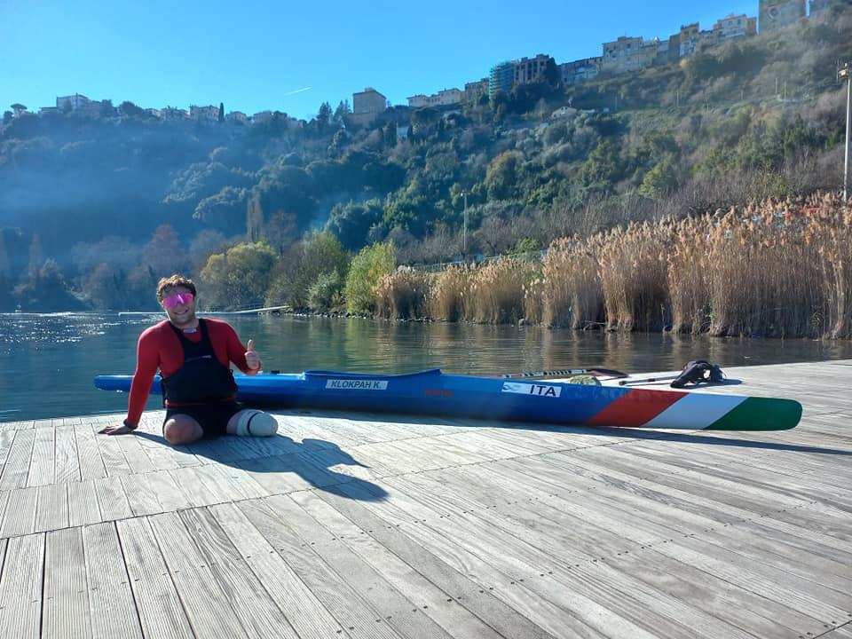 Christian Volpi e la sua canoa