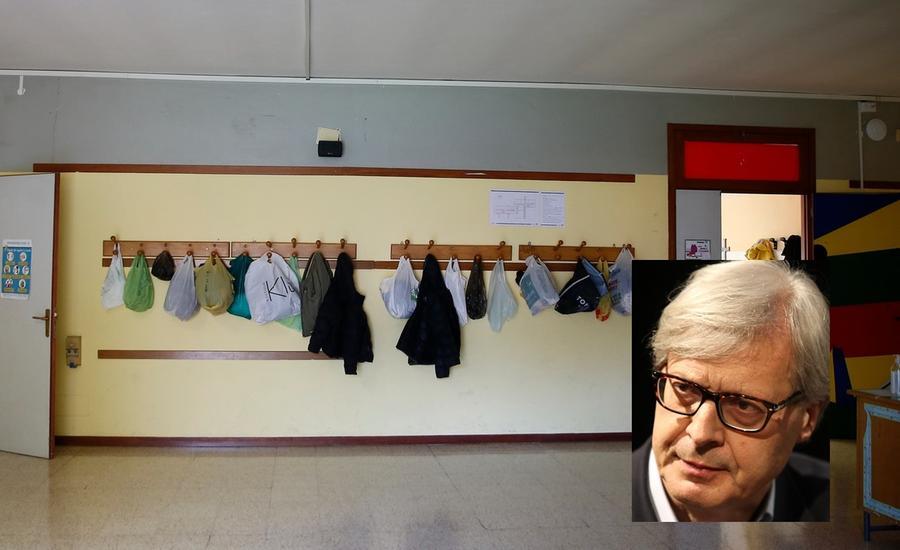 
	Continuano le polemiche sulla scuola di San Vero Milis, nel riquadro il sottosegretario Sgarbi

