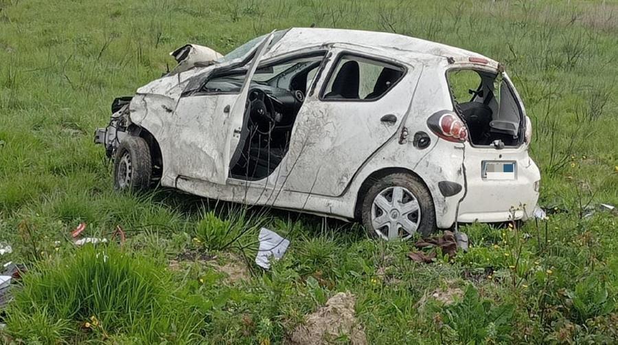 
	L'auto dopo essersi ribaltata

