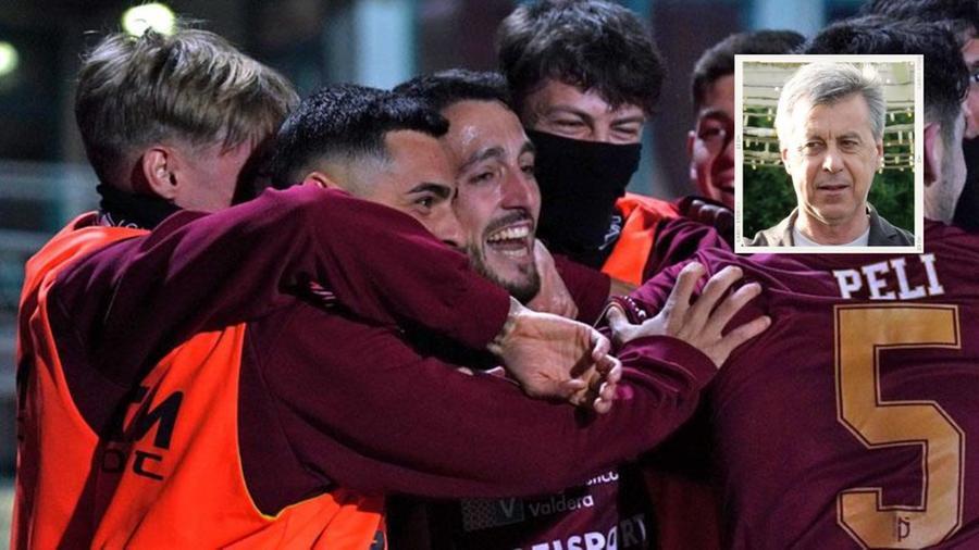 
	Il Pontedera vola nel campionato di Serie C; nel riquadro Piero Ducci&nbsp;

