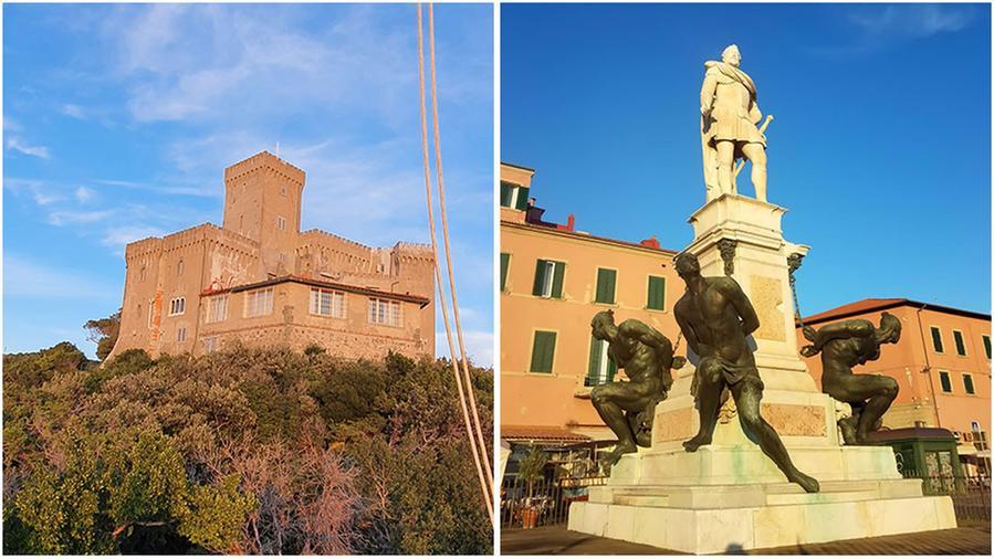 Castel Sonnino e la statua dei Quattro Mori 