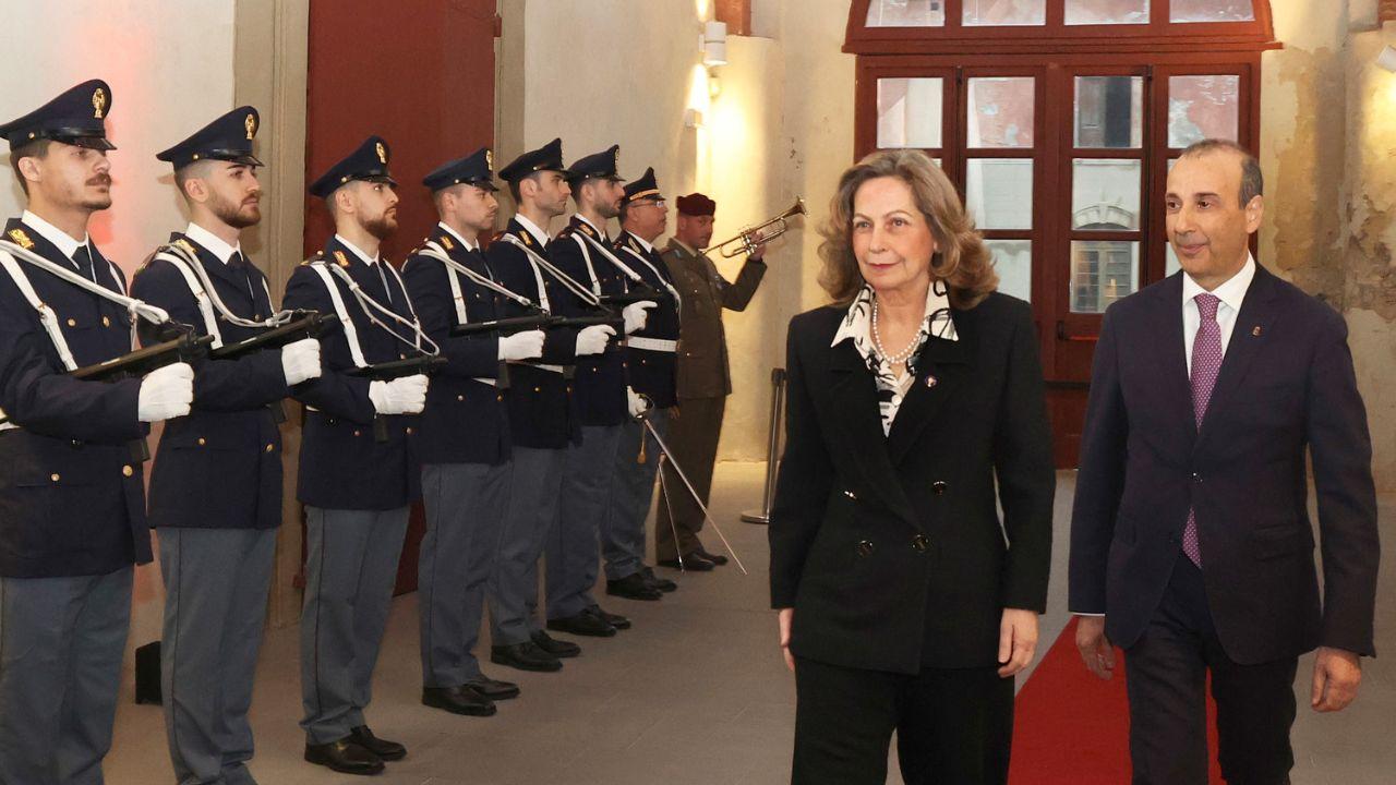 La Prefetto Maria Luisa D'Alessandro e il Questore Gateano Bonaccorso durante le celebrazioni a Pisa per 171 anni della polizia di Stato (Foto Teta/Muzzi)