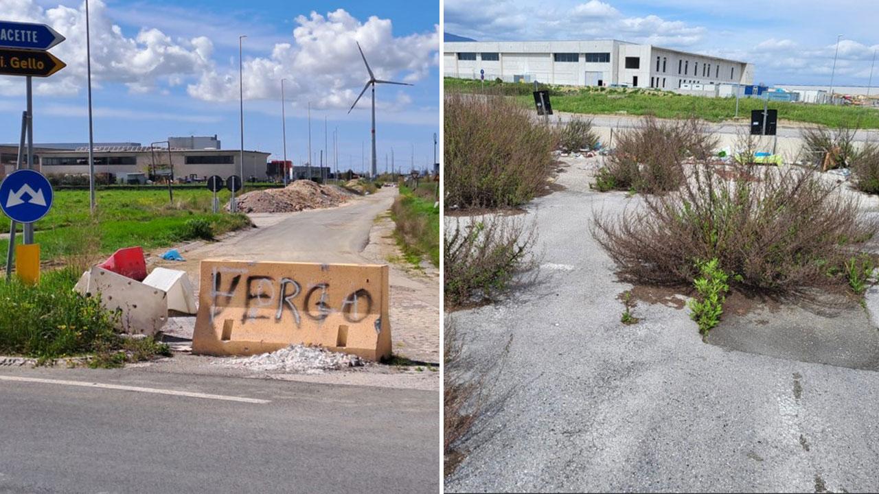 Alcune foto-simbolo delle condizioni della zona industriale