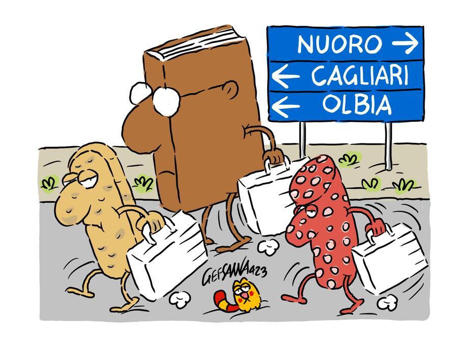 La vignetta di Gef: il Nuorese rischia lo spopolamento delle aziende