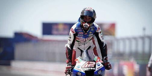 Alex Rins celebra il successo nel Gp di Austin, in Texas