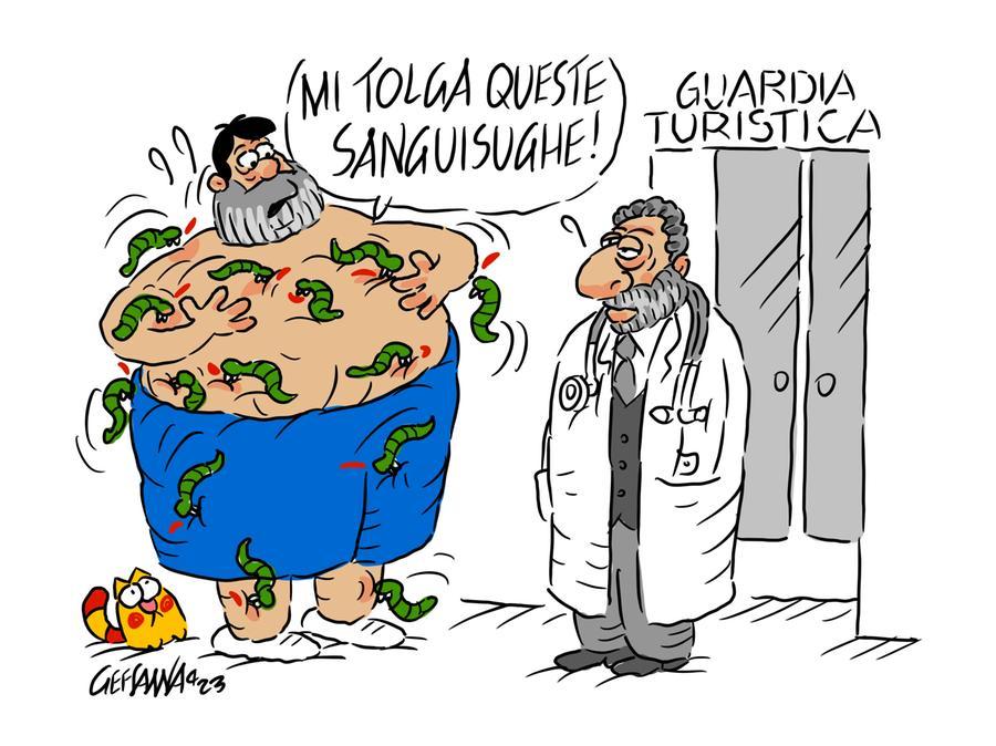 La vignetta di Gef: guardie turistiche, mancano i medici per coprire tutte le sedi