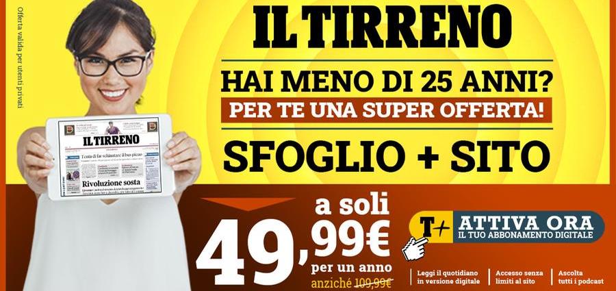 Abbonati al Tirreno, la super offerta per gli under 25