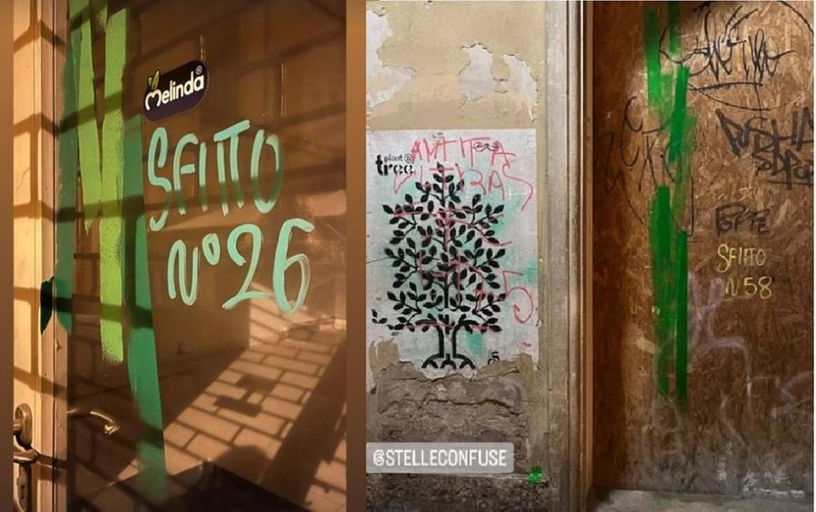 Modena i “bambù – denuncia” degli spazi sfitti in centro storico segnalati con un blitz di Freaks of Nature