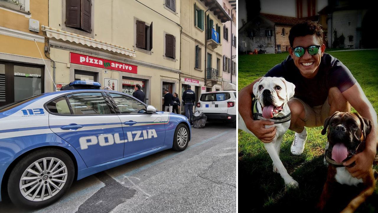 La polizia nella galleria dove è morto Luca Tisi e Bruno Macchi (foto Petrussi/Messaggero Veneto)