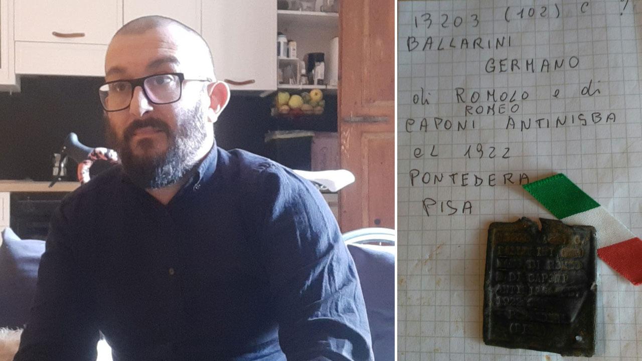 Andrea Terreni e la piastrina di Germano Ballerini