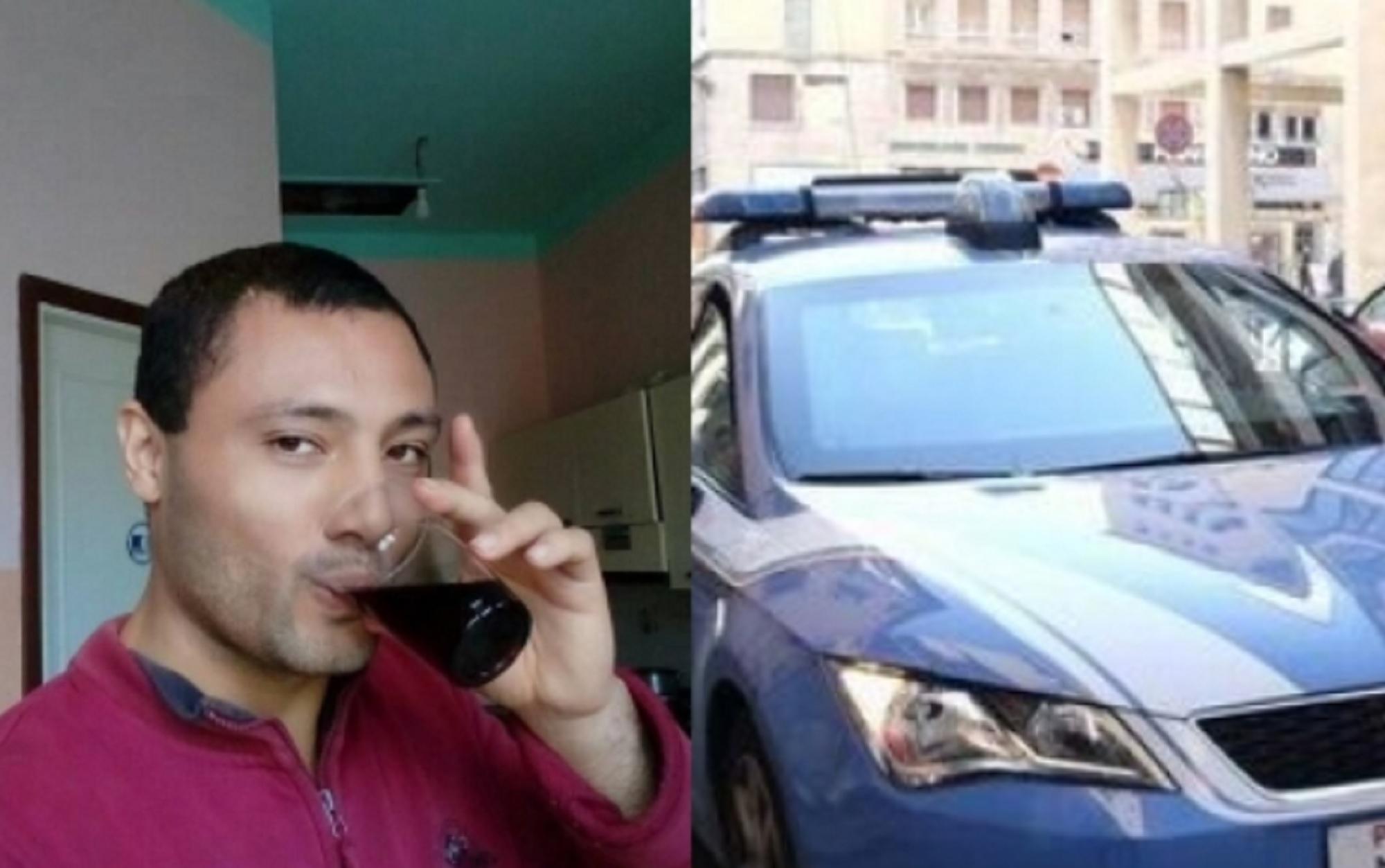Gianluca Paul Seung e una volante della polizia in via Grande