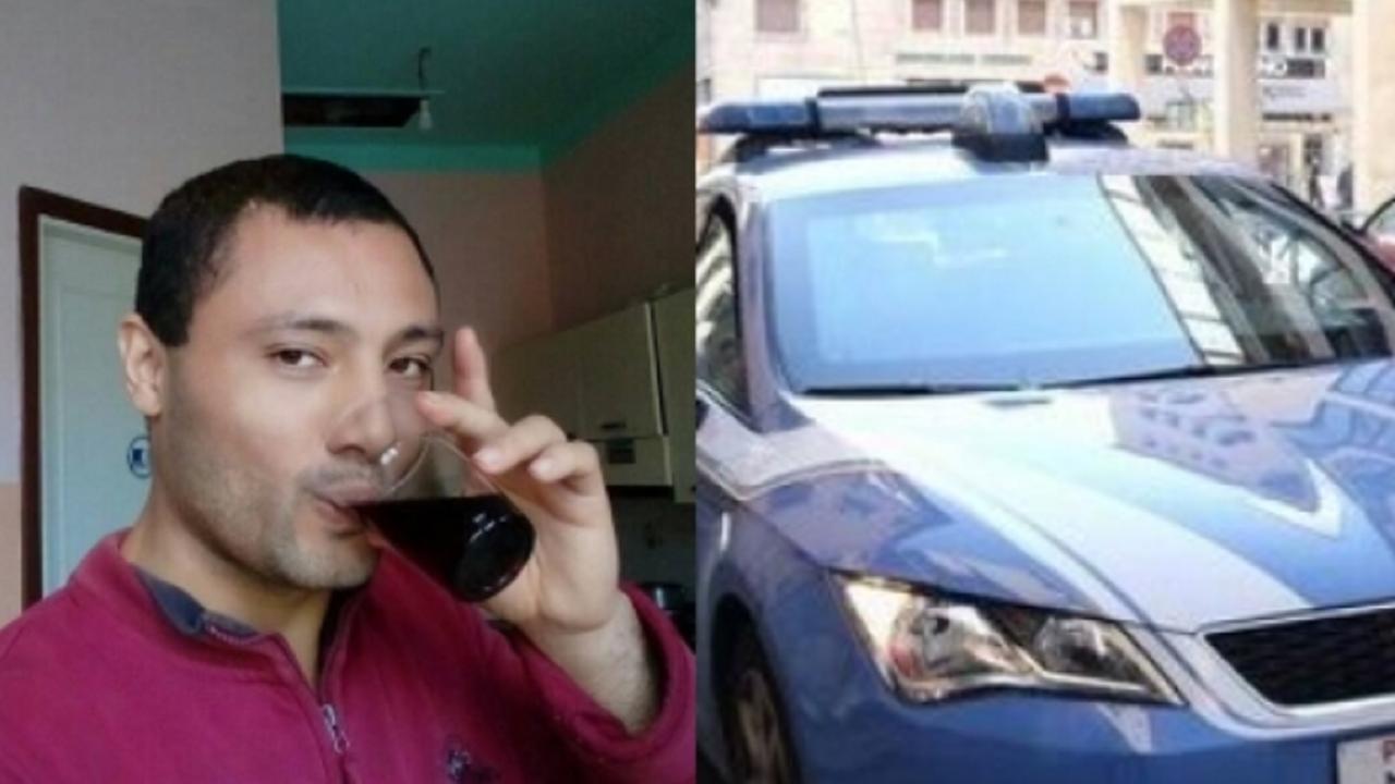 Gianluca Paul Seung e una volante della polizia in via Grande