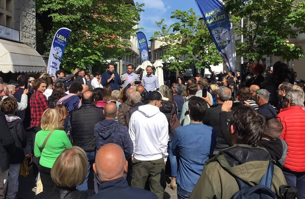 Stadio Franchi, la stoccata di Salvini in visita a Campi Bisenzio: «Paghino i privati»