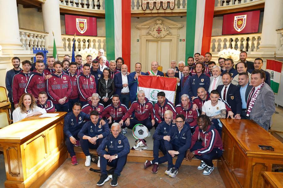 Reggiana in Sala Tricolore per la festa della Promozione in Serie B