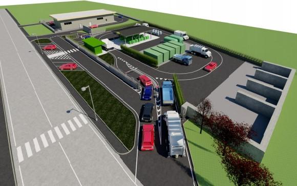 ll rendering del nuovo polo ambientale che sarà realizzato a Pontedera