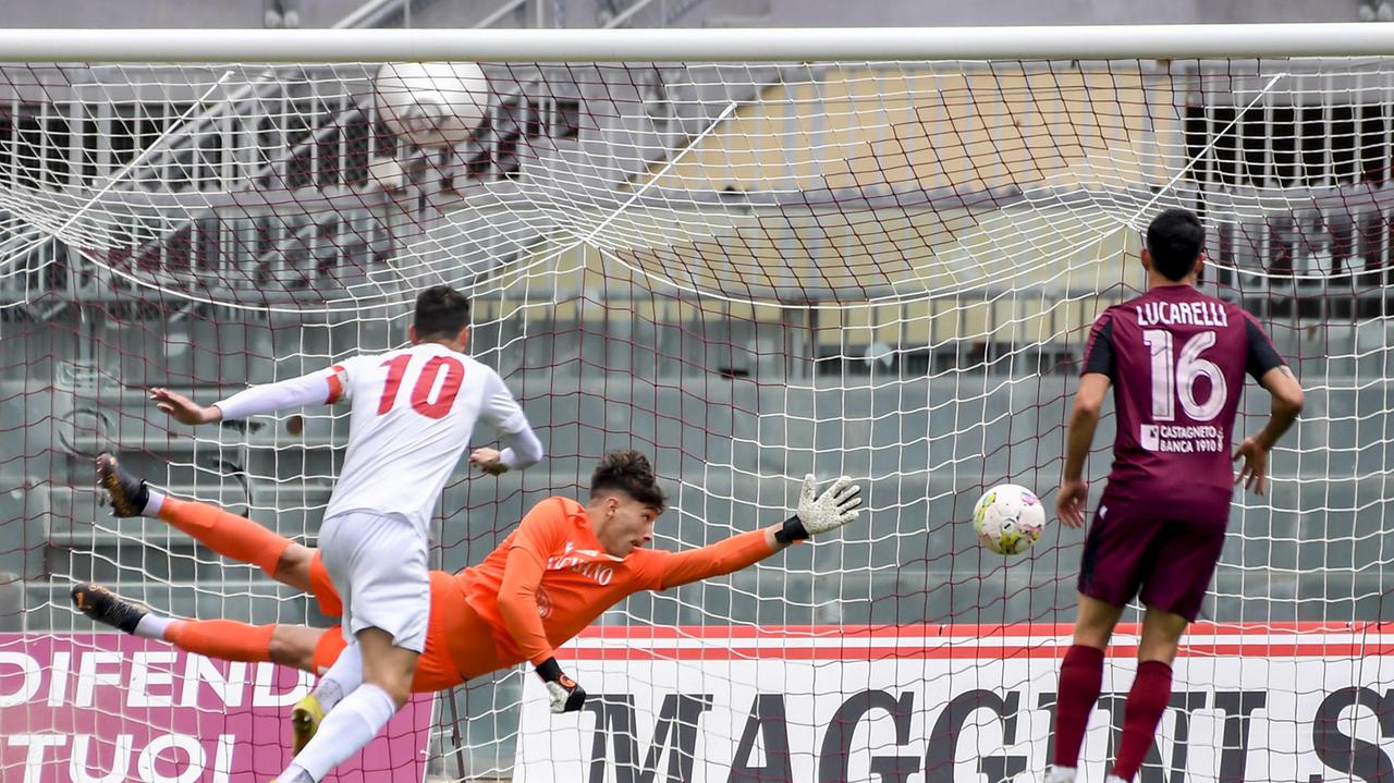 Uno dei gol dell'Orvietana (foto Masini/Silvi)