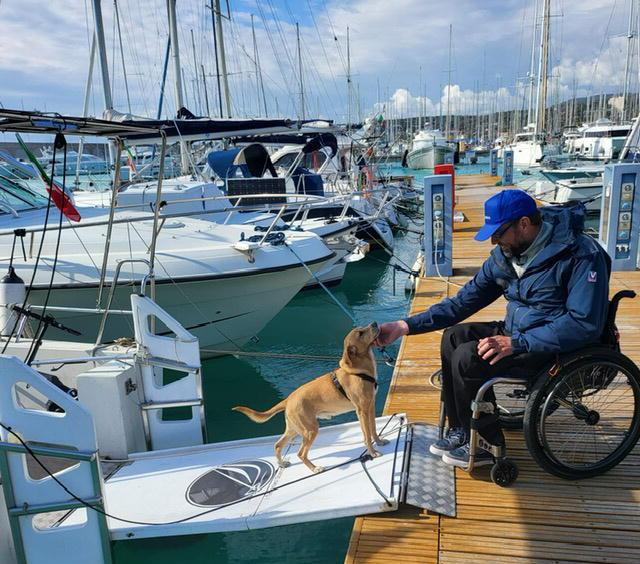 Marco Rossato con il suo cane Muttley