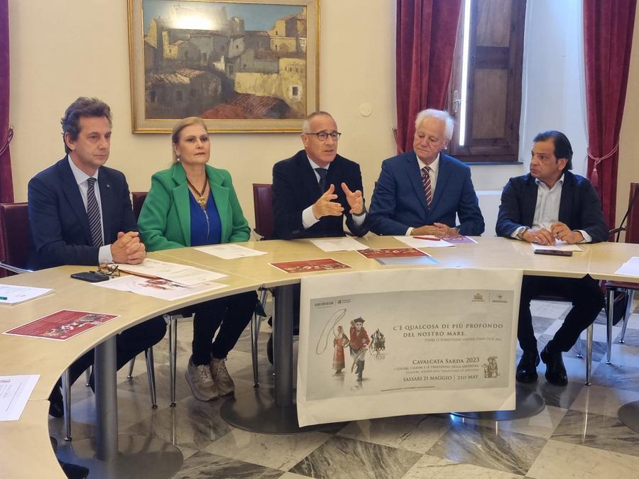 
	Un momento della presentazione della Cavalcata alla stampa (foto mauro chessa)

