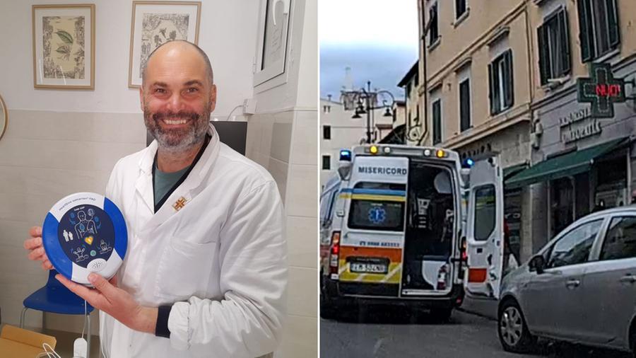 Infarto davanti a casa a Livorno, salvato dal farmacista: «Alla prima scarica il cuore è ripartito»
