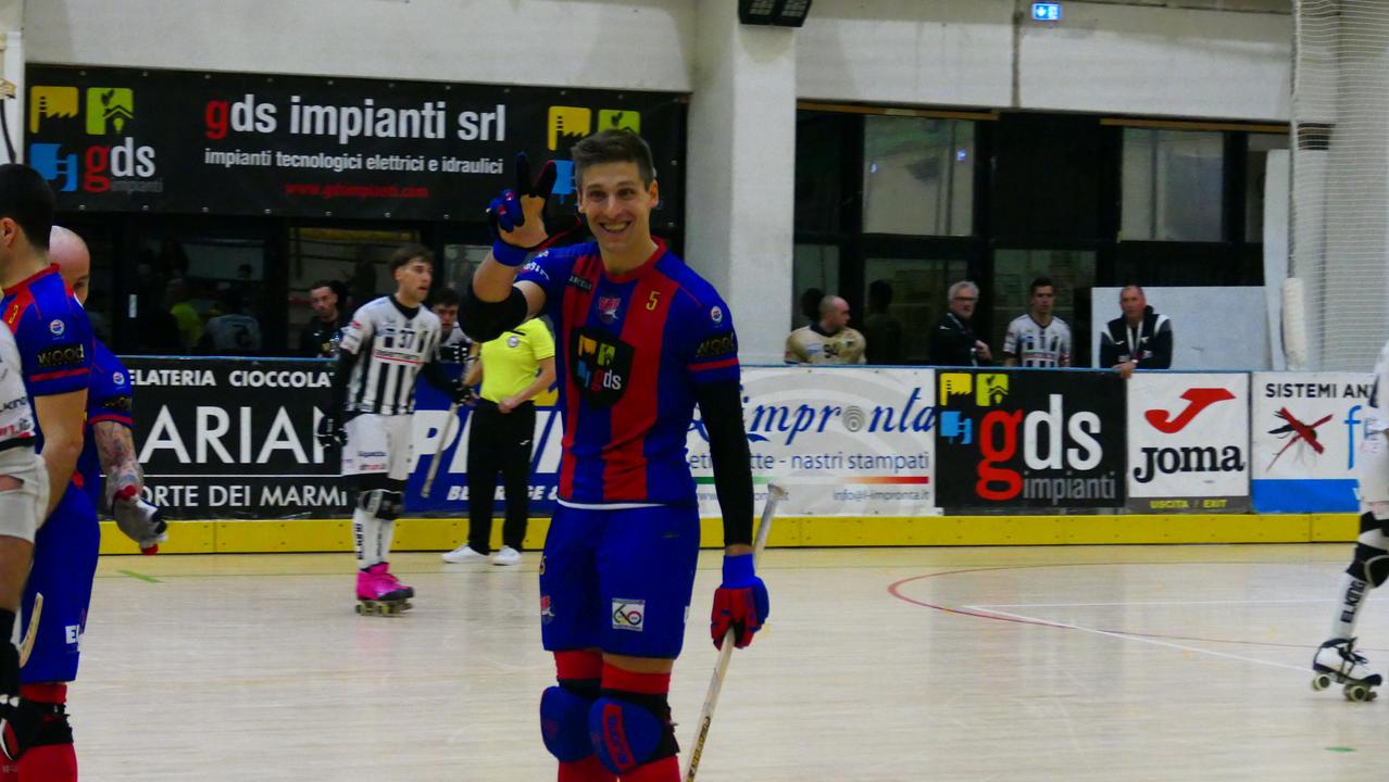 Federico Ambrosio sorridente: suo il primo dei quattro gol segnati ieri sera a Lodi