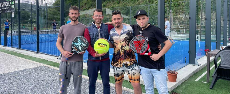 I quattro amici che hanno preso in concessione il campo. Da sinistra: Baiocchi, Biagiotti, Lelli e Ottini