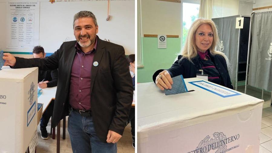 
	A sinistra Francesco Auriemma, nuovo sindaco di Montecatini Valdicecina, a destra Manuela Del Grande, sindaca di Santa Maria a Monte&nbsp;

