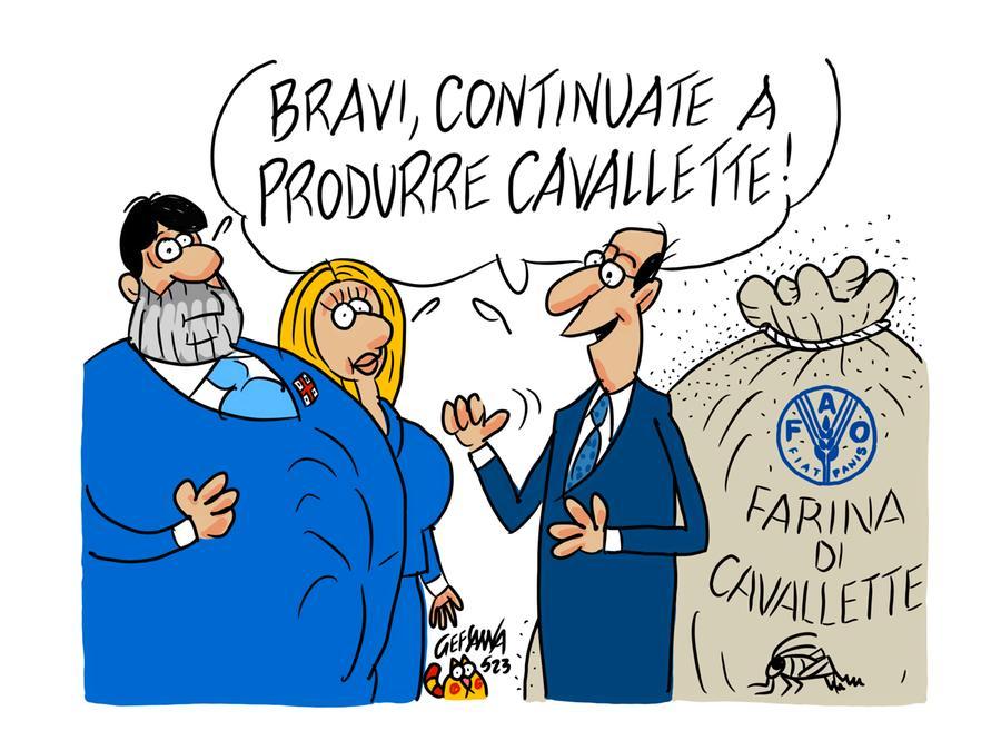 La vignetta di Gef - La Fao alla Regione: «Gestione ottimale dell’emergenza cavallette»