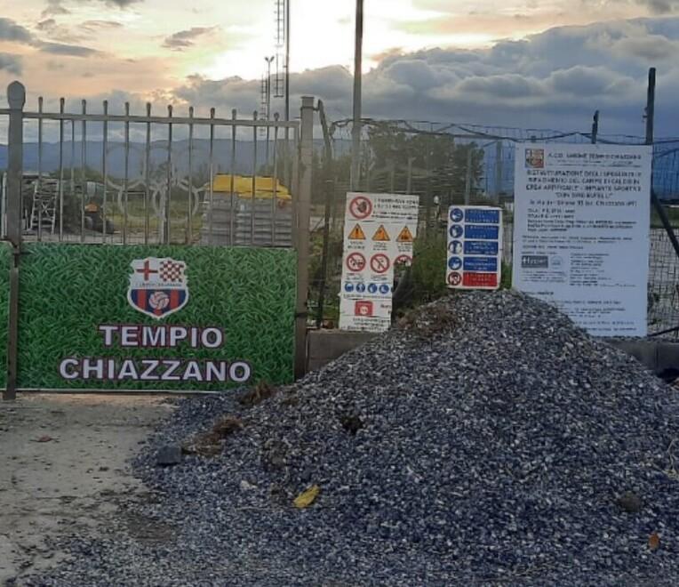 I lavori all’impianto sportivo a Chiazzano