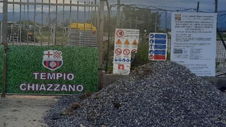 I lavori all’impianto sportivo a Chiazzano