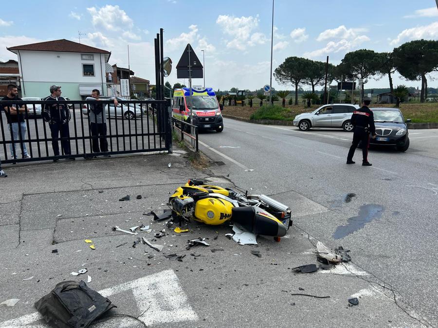 
	La moto guidata dal 46enne (foto Nucci)

