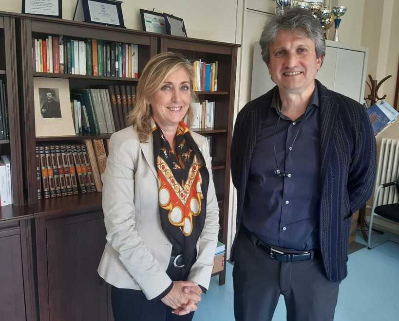Il presidente della Provincia Massimiliano Angori con la dirigente scolastica Sandra Ceccarelli