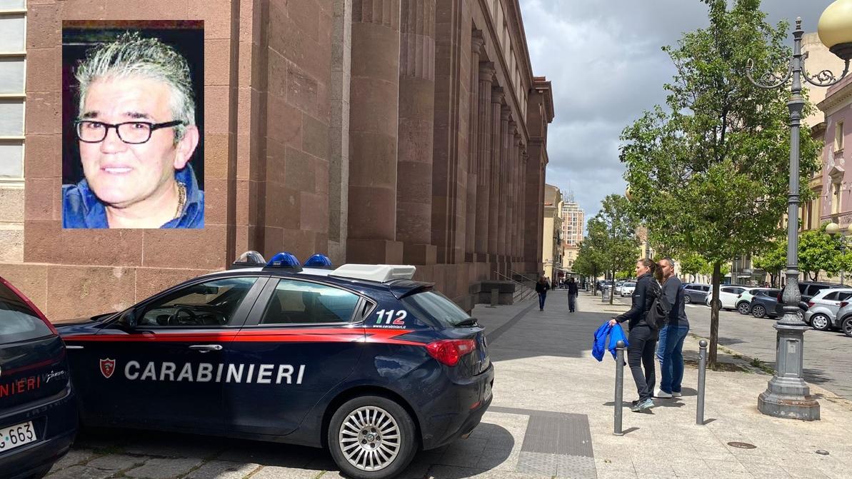 Il tribunale di Sassari e, nel riquadro, Pino Vandi