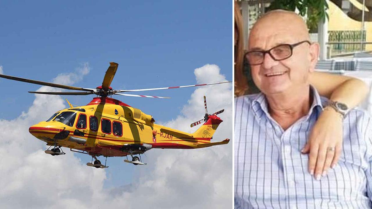 Mauro Armini, scomparso a 75 anni e l’elisoccorso Pegaso (foto d’archivio)
