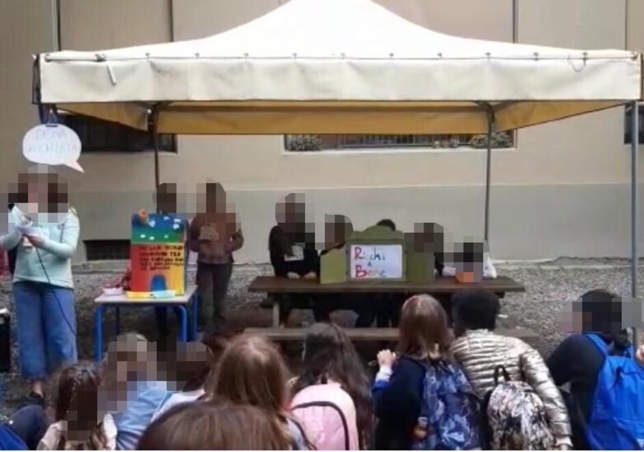 Un momento della giornata nell’istituto di piazzale San Donato