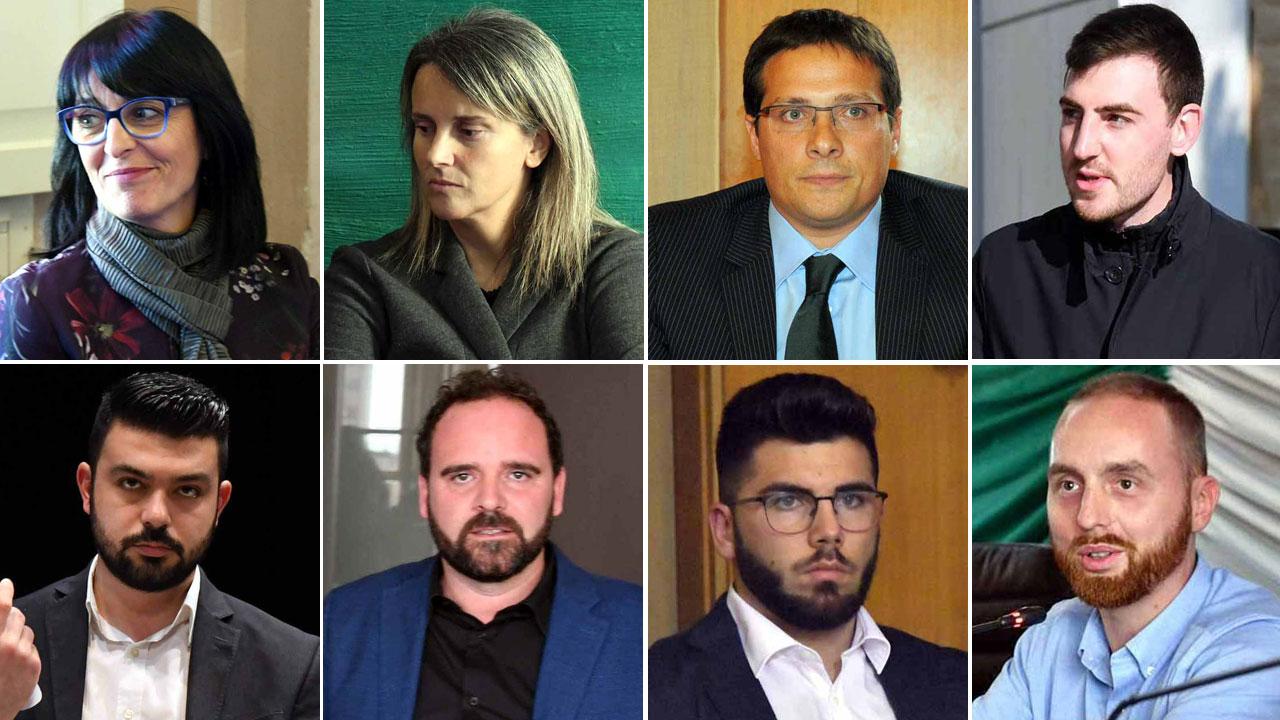 Da sinistra: Anna Maria Mosti, Giovanna Santi, Gabriele Carioli e Daniele Tarantino, Francesco Mangiaracina, Paolo Balloni, Filippo Frugoli e Andrea Cella